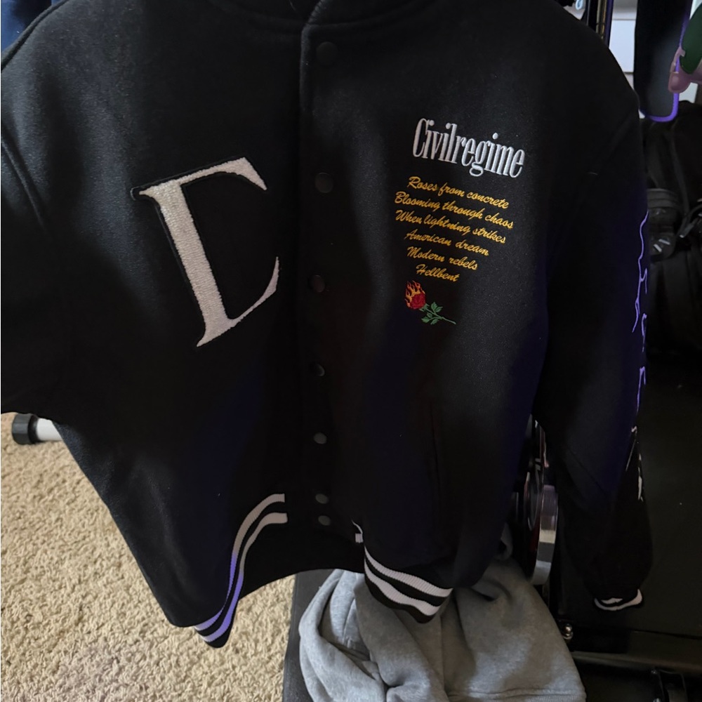 Civil Regime Black Varsity Jacket